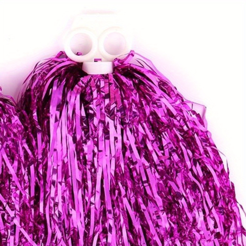 6pcs Cheerleading Pompons/Pompons Girl Anneau,7 Couleurs Pom Pom Girl  Cheerleader Jouet(Violet)