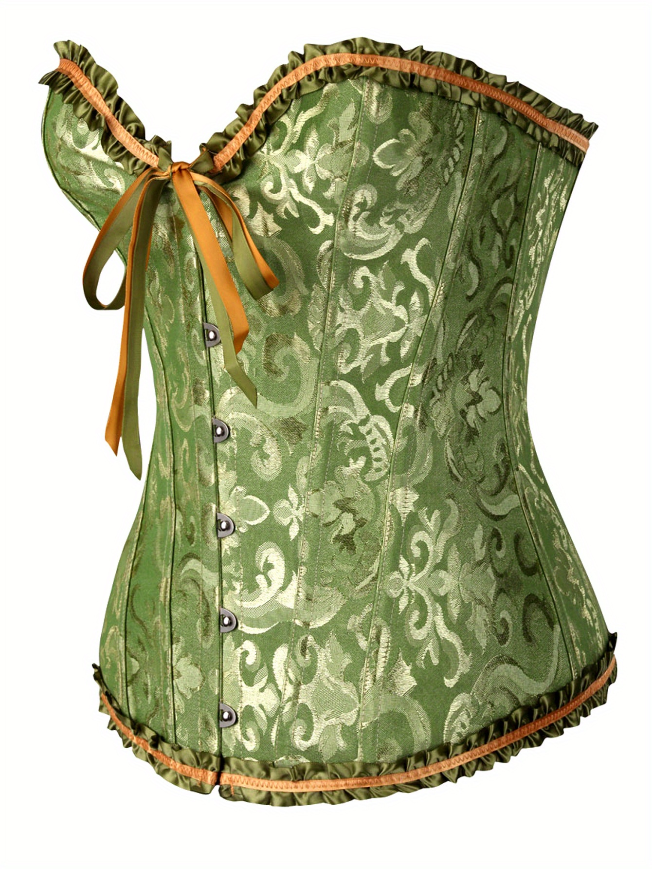 Ruffle Strapless Corset Bustier Tummy Control Lace Jacquard Temu