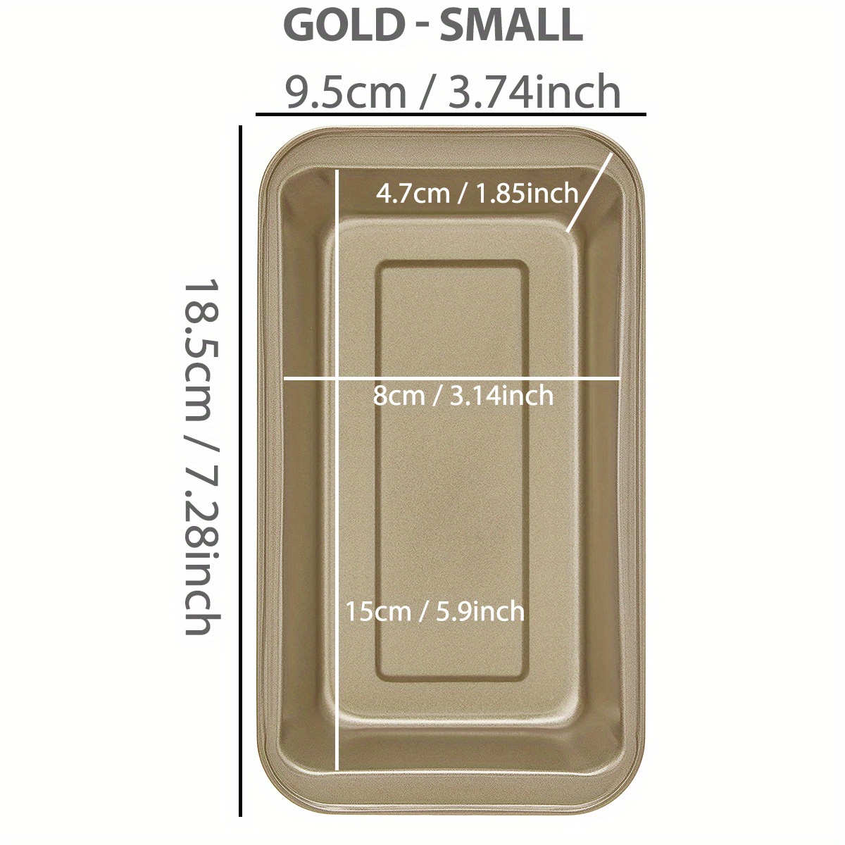 nonstick loaf pan rectangle carbon steel kitchen baking bread   toast baking mold with   handles bakeware pan for homemade cakes breads meatloaf brownies and   golden and gray best for christmas   thanksgiving details 3