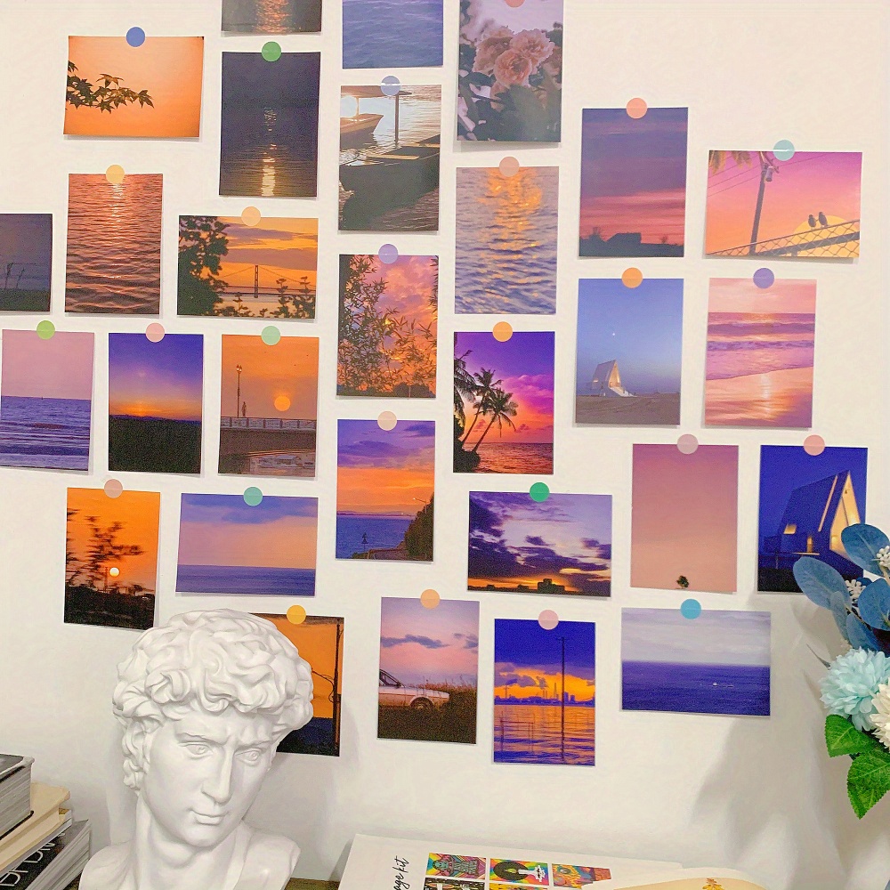 Beautiful Dusk Postcard Collage Set Teen Girls Room - Temu