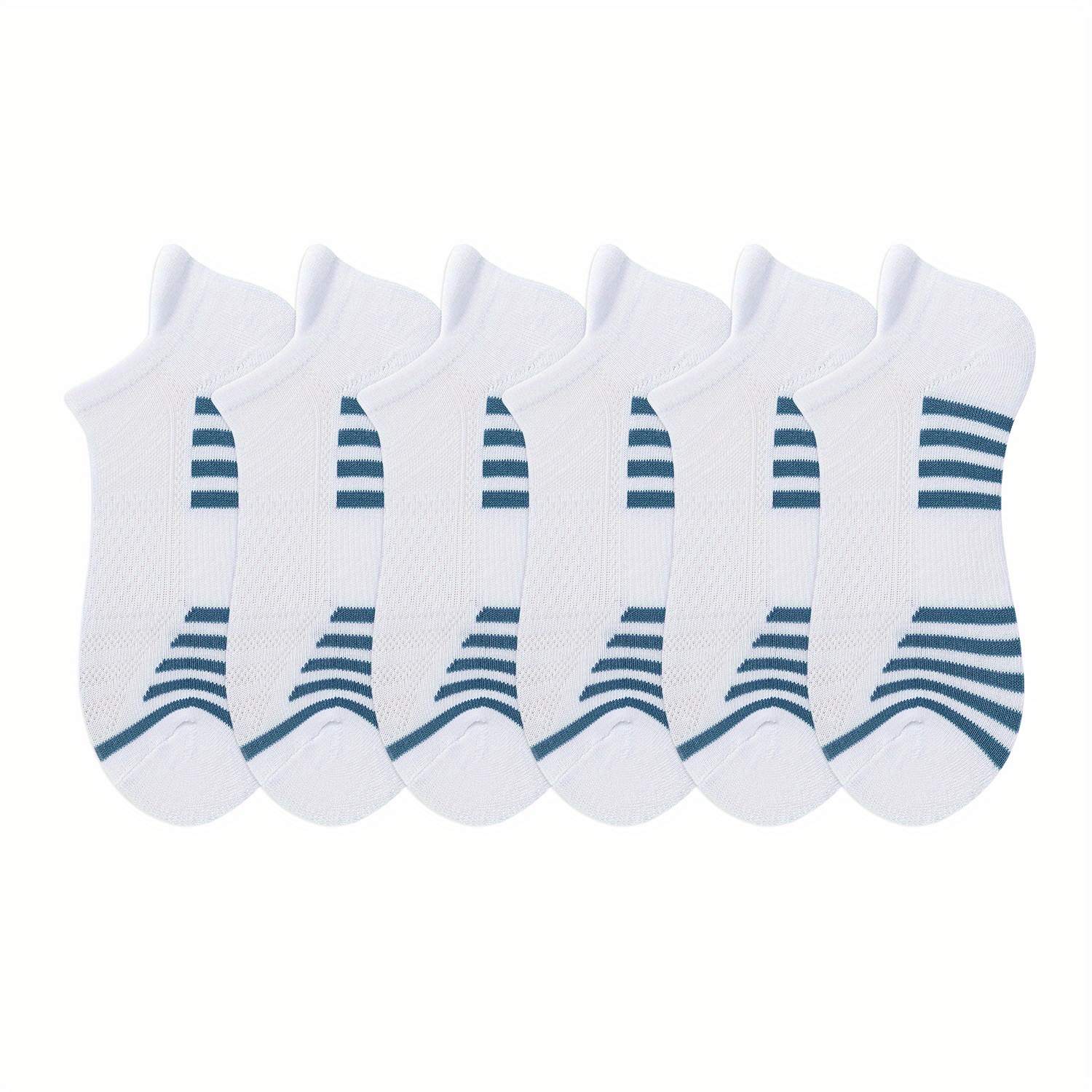 6 Pairs Women's Striped Short Socks Soft Lightweight Low Cut Sports Stocking