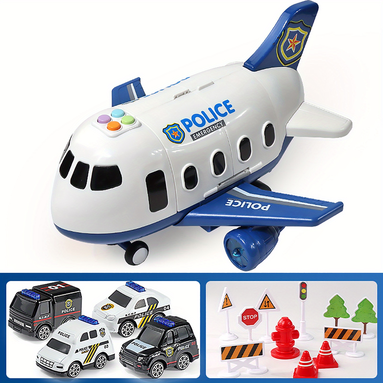 delightful airplane car toy play set for 3 year old boys girls blue christmas halloween thanksgiving day christmas halloween thanksgiving gifts 5