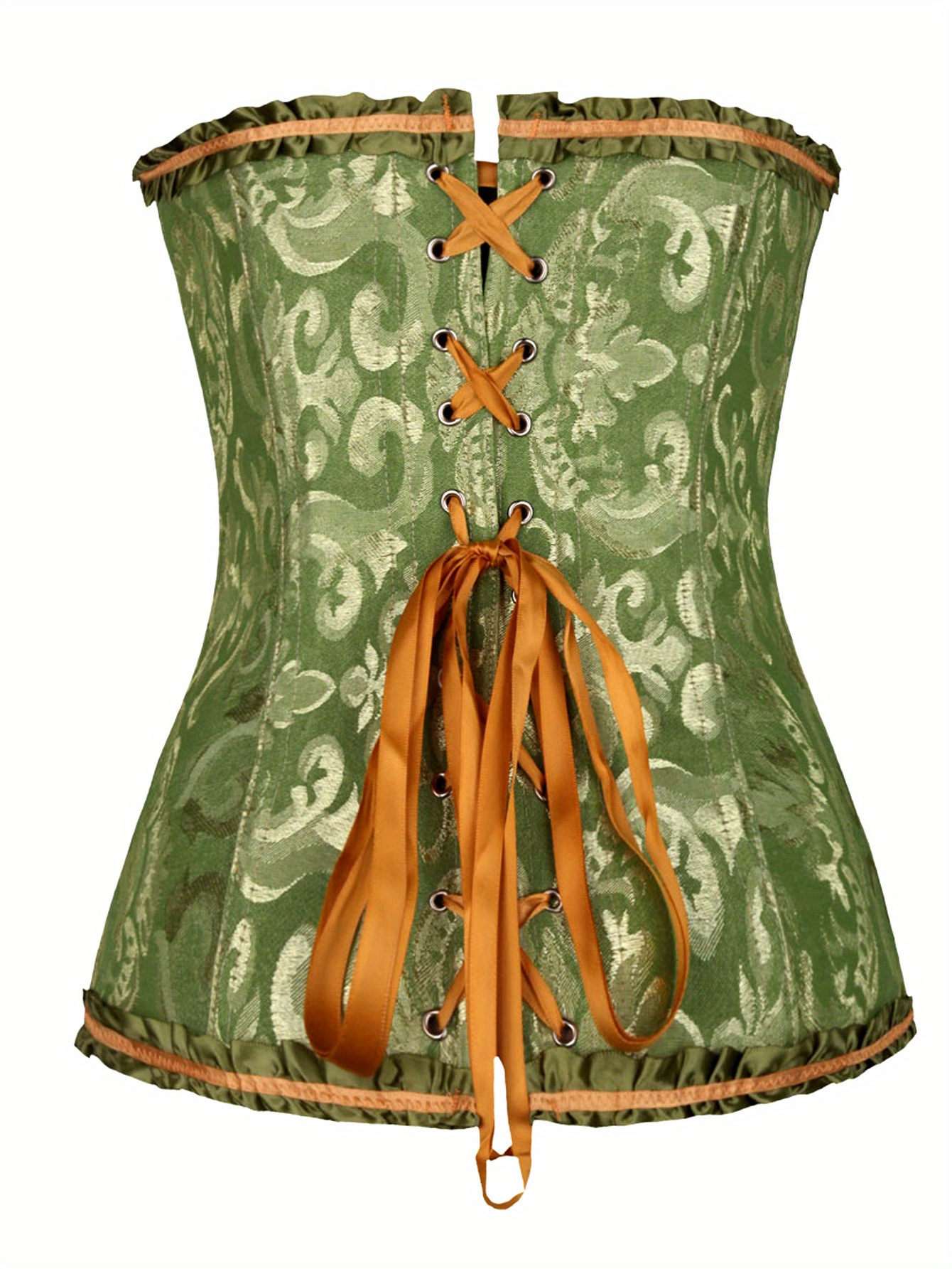 Ruffle Strapless Corset Bustier Tummy Control Lace Jacquard Temu