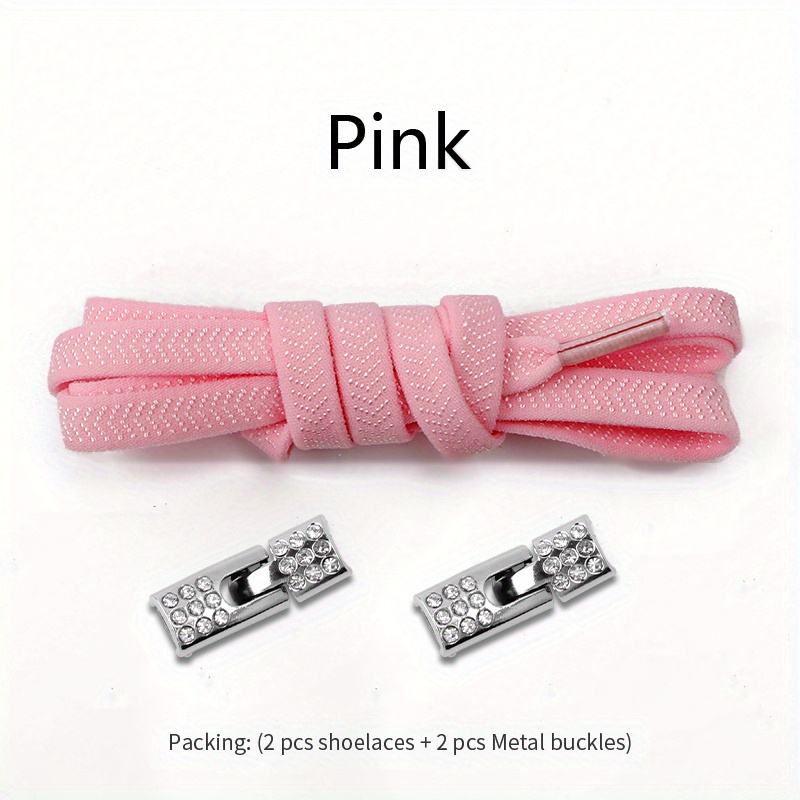 No Tie Elastic Lace Lock Shoe Laces | Speed Laces Pink