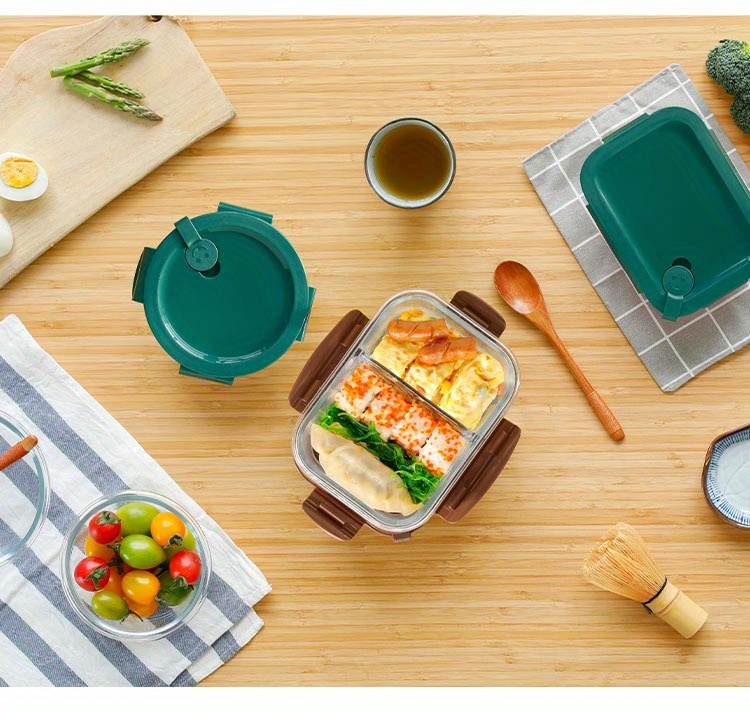 XMMSWDLA Aesthetic Lunch Box Green Lunch Boxplastic Lunch Box Fresh-Keeping  Box Microwave Oven Heating Sealed Thermal Insulation Bento Box Lunch Box
