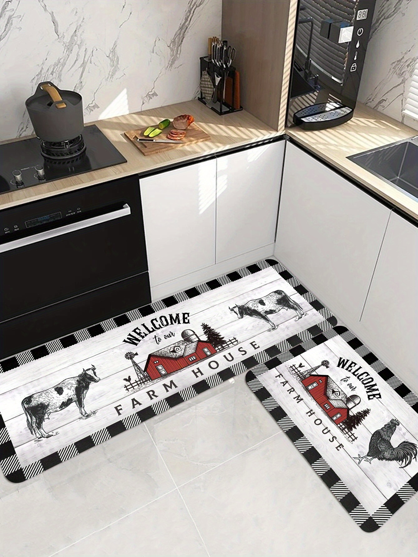 Farmhouse Kitchen Mat Non Slip Thick Kitchen Rugs Mats Floor Temu