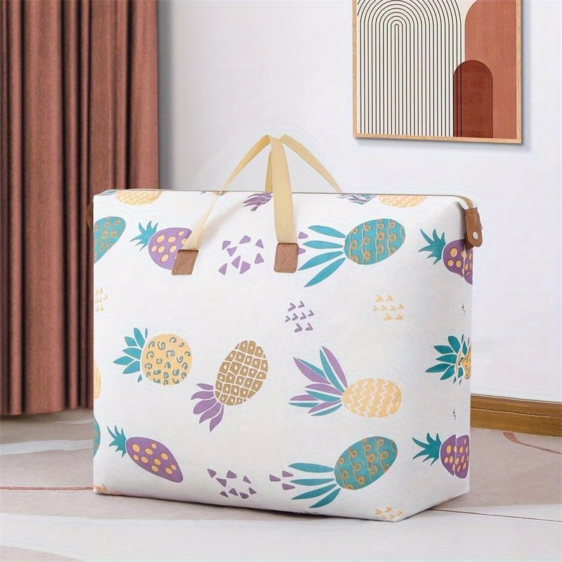 Print Zipper Quilt Storage Bag Large Capacity
