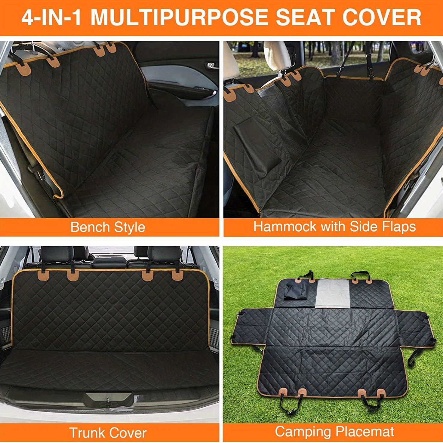 Dog Car Seat Cover For Back Seat Waterproof Durable Dog Hammock For Car  With Mesh Window Scratchproof Nonslip Pet Seat Covers For Car Truck Or Suv  - Temu