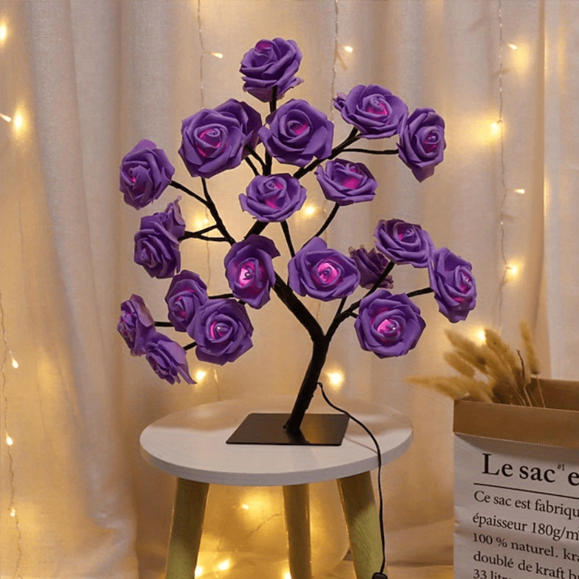 SAYDY Light Up Rose Tree 32 LED Veilleuse Rose Lampe Arbre De Table  Artificiel pour La Décoration De La Maison De Mariage De Noël Rose