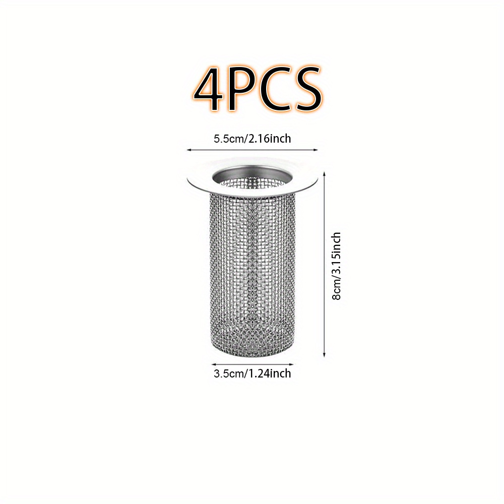 3 Commercial Floor Drain Strainer, 4 Tall, Perforated Stainless Steel