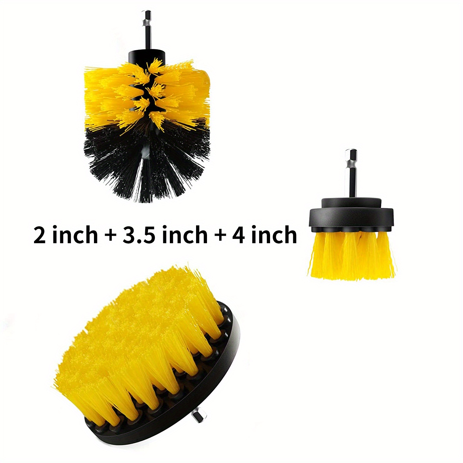 3pcs Drill Brush Set, Power Scrubber Wash Cleaning Brushes Tool