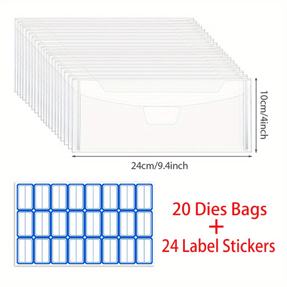 10pcs/lot Multiple Sizes Storage Bags Transparent Plastic Folder Envelopes  For Dies Stamps Cardstock Organizer Holders