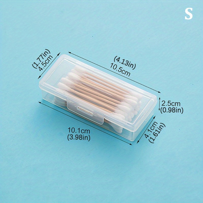 1pc Portable Travel Transparent Storage Box Toothpick Cotton Swab