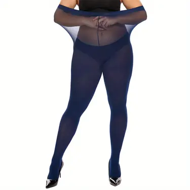 Plus Size Opaque Microfiber Tights Solid Queen Size Tights - Temu