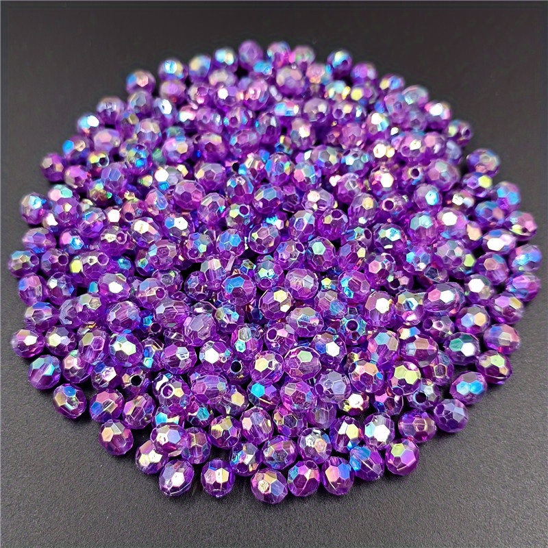 Bead, acrylic, transparent clear, 8mm faceted round. Sold per 100