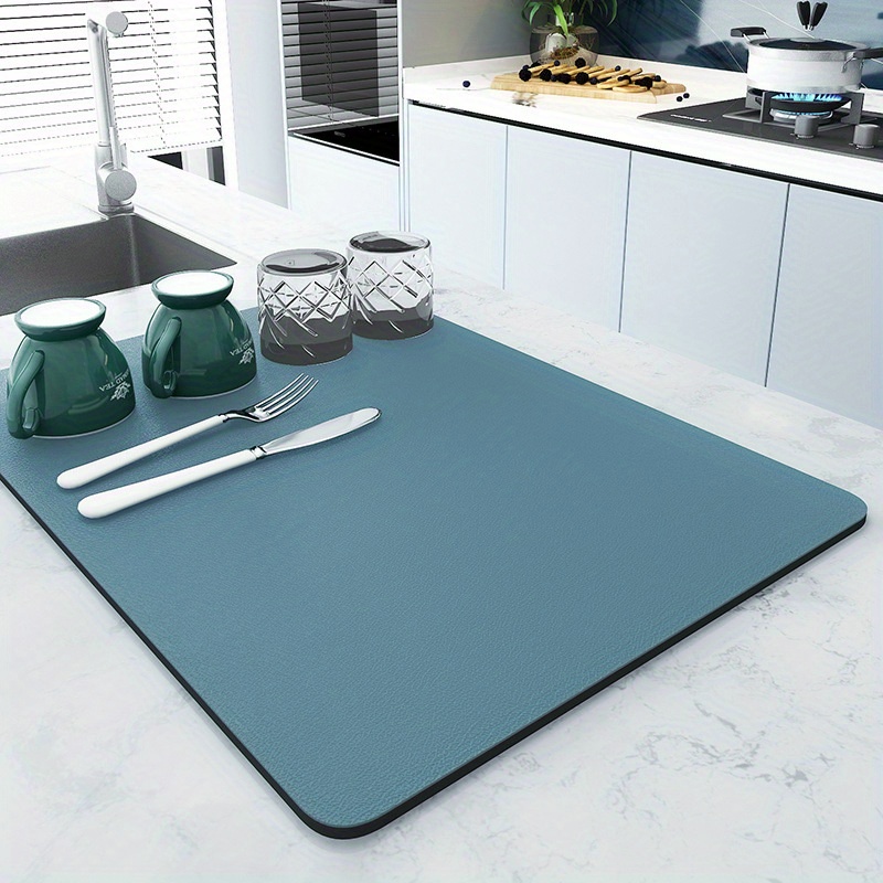 1pc Kitchen Dish Drying Mat Microfiber Absorbent Table Placemat Non Slip  Heat Resistant Drain Pad Cabinet Drying Mats Bathroom Mats