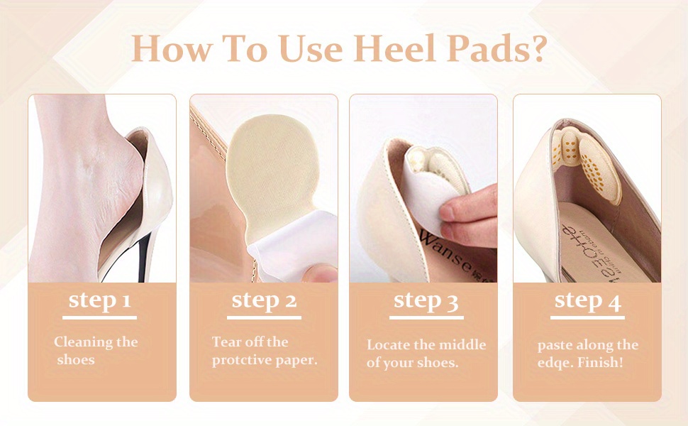 3 Pairs Heel Scuff Pads 003 Heel Pads For Women High Heels, Clear Pads, Adhesive Heel Pads