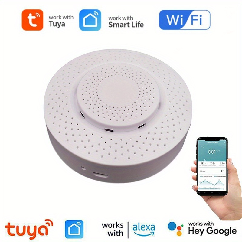 Tuya Zigbee/wifi Air Quality Monitor Smart Home Air Box Formaldéhyde Cov  Co2 Pm2.5 Détecteur De Température Et Dhumidité Capteur Smart Life App  Contrôle Vocal, Haute Qualité Et Abordable