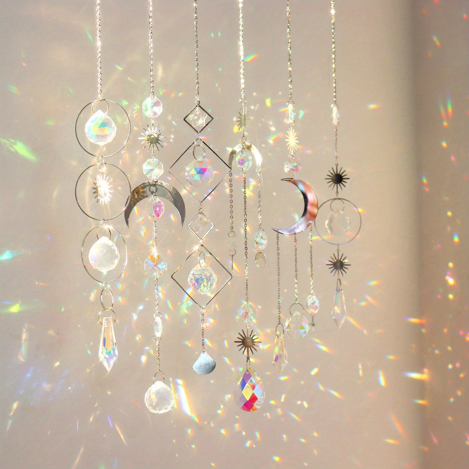 Attrape-soleil arc-en-ciel en cristal, 3 pièces/lot, lustre suspendu, arbre  de noël, décoration