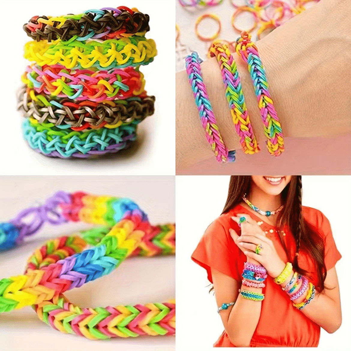 600pcs Loom Rubber Bands Bracelet for Kids or Hair Rubber Loom