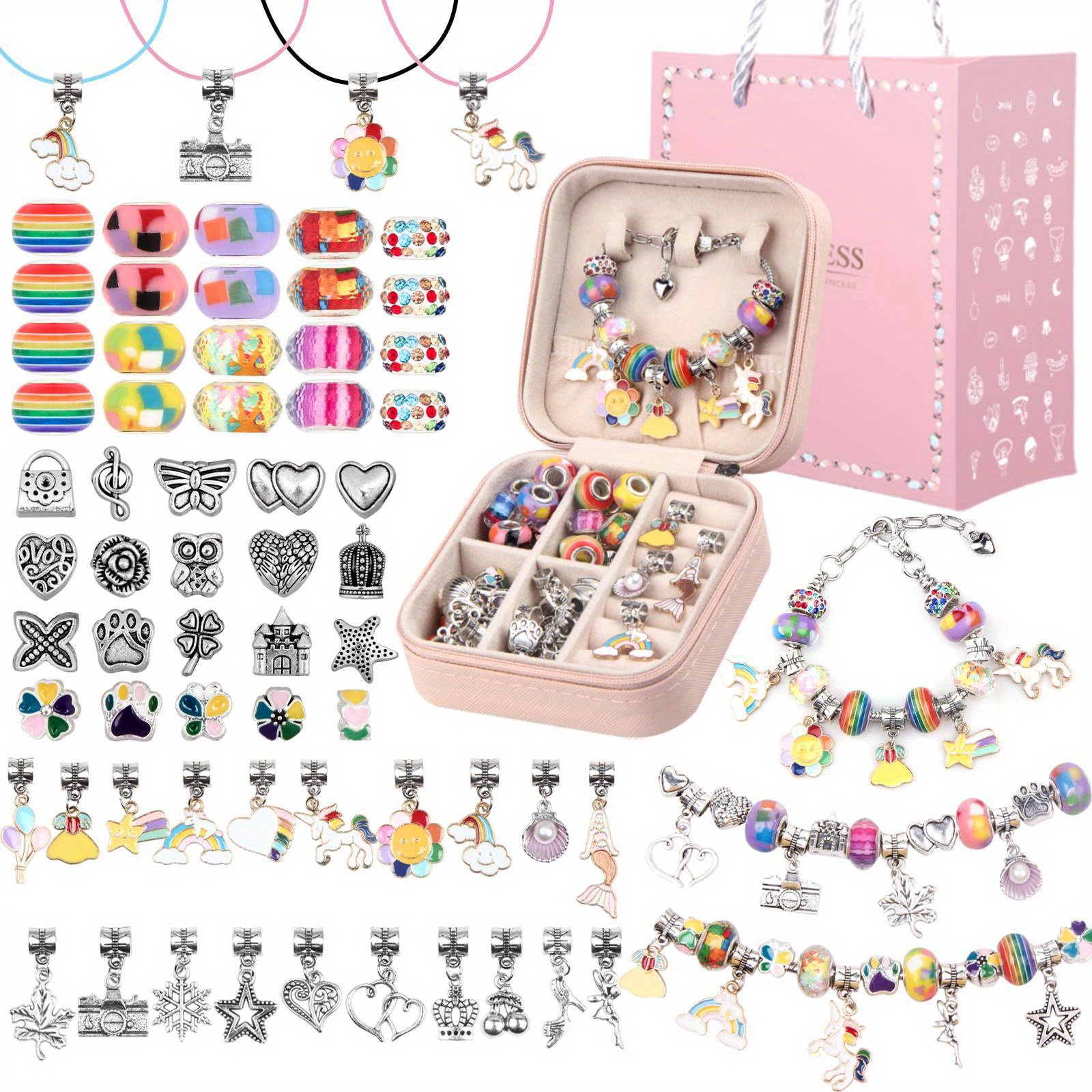 Charm Bracelet Making Kit for Girls, Unicorn/Mermaid Crafts Gifts