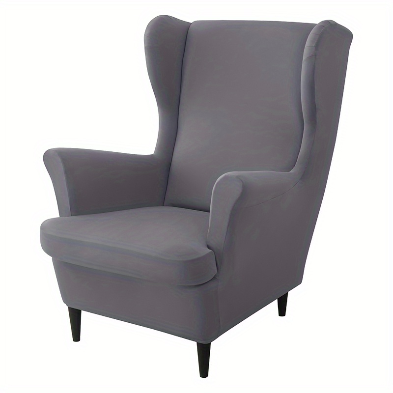 Image of 2pcs/set Stretch Wingback Chair Covers, Armchair Slipcovers Armchair Covers With Elastic Band For Living Room Bedroom Home Decor