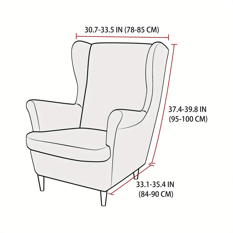 2pcs set stretch wingback chair covers armchair slipcovers soft stretch armchair covers with elastic band for living room bedroom home decor details 1