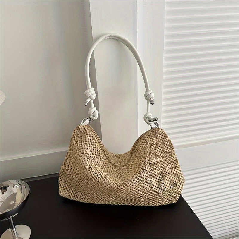 Straw Woven Beach Hobo Bag Retro Summer Tote Bag Women's - Temu