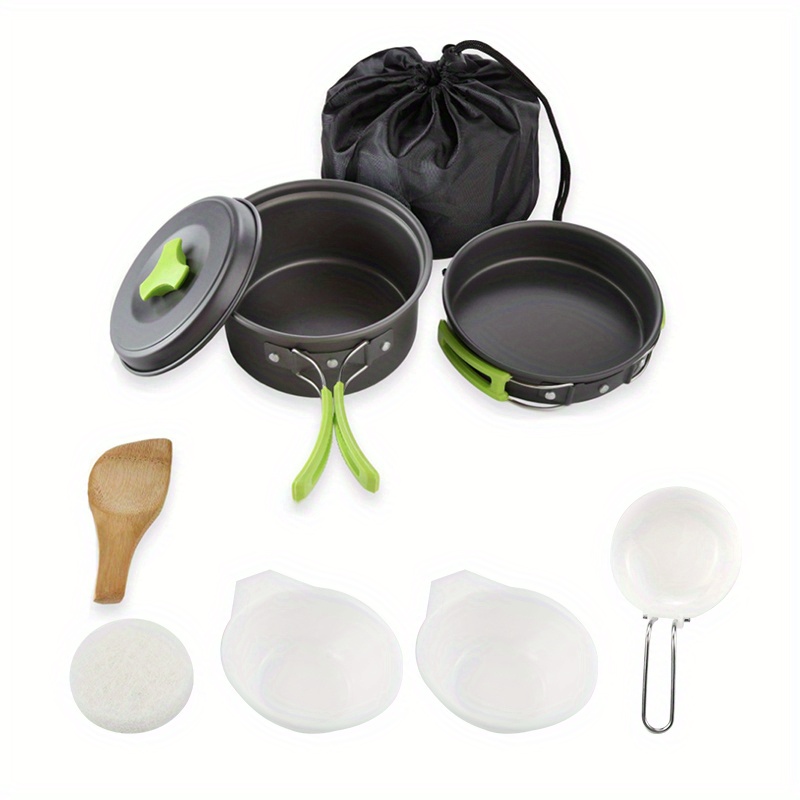 Kit de utensilios de cocina para camping, accesorios de campamento, equipo  de acero inoxidable, kit de utensilios de cocina para camping, 8 piezas