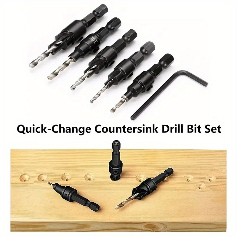 Woodworking Countersink Drill Bit Set Hex Shank Diy Temu