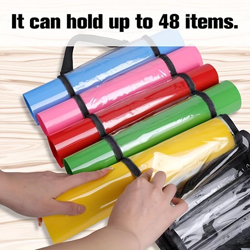 1pc Wall Mounted Hanging Bag, Heat Transfer Vinyl Roll Storage Rack With 24  Compartments, Craft Vinyl Storage Organizer For Craft, Room Storage Gadget