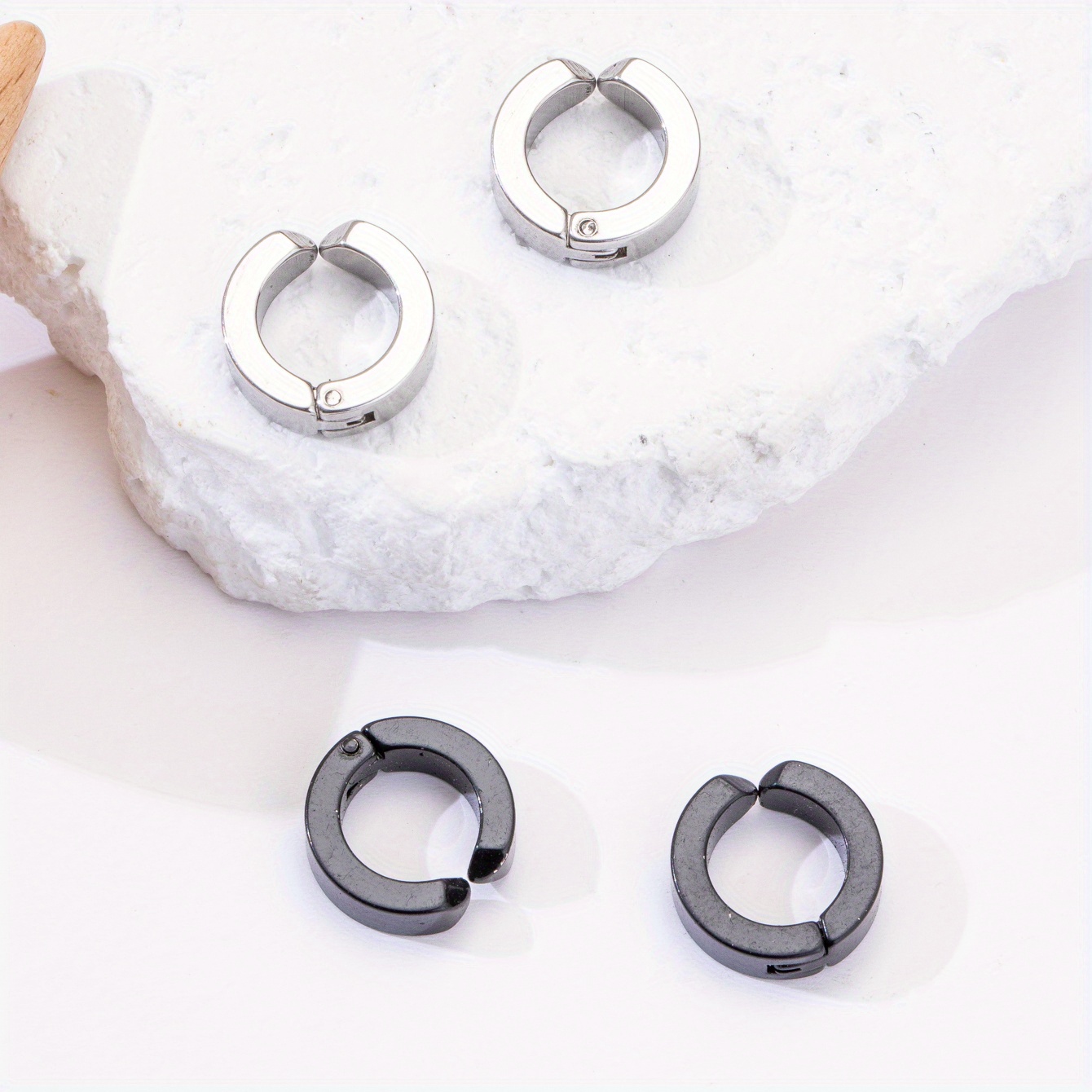 4pcs Minimalist Earring Clips For Boys, And Fashionable