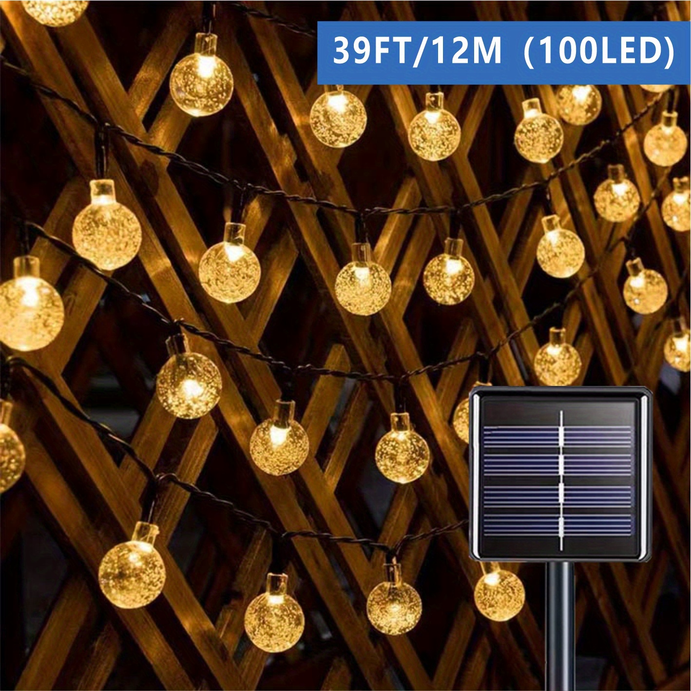 Guirlande Lumineuse Solaire, 7M/23ft 50 LED Cristal Boules Guirlandes  Lumineuses Etanche Lumières Décoratives pour Intérieur