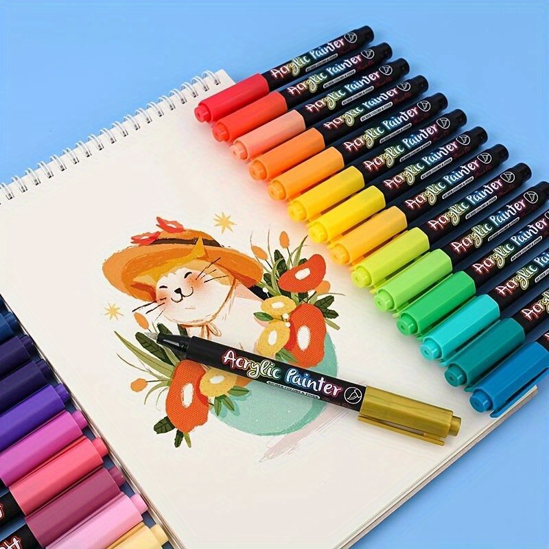 12/24/36/48/60 Color High-value Acrylic Marker Multi-color Set Color Pen  Student Painting Marker - Temu Bulgaria