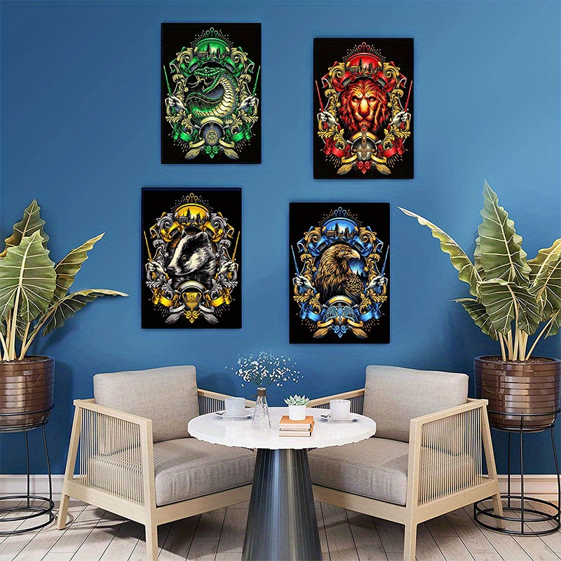 4 Sets Of Art Diamond Painting 5D DIY Animal Token Series Set Combination  Frameless Home Decorative Gift Painting 30 * 40cm / 11.8 * 15.7in