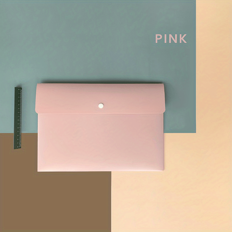 1pc A4 Easy Button File, Document Folder, Document Organizer, Document Stationery Tool Organization, In 3 Different Colors, Suitable For School, Home, Work, Office Organization