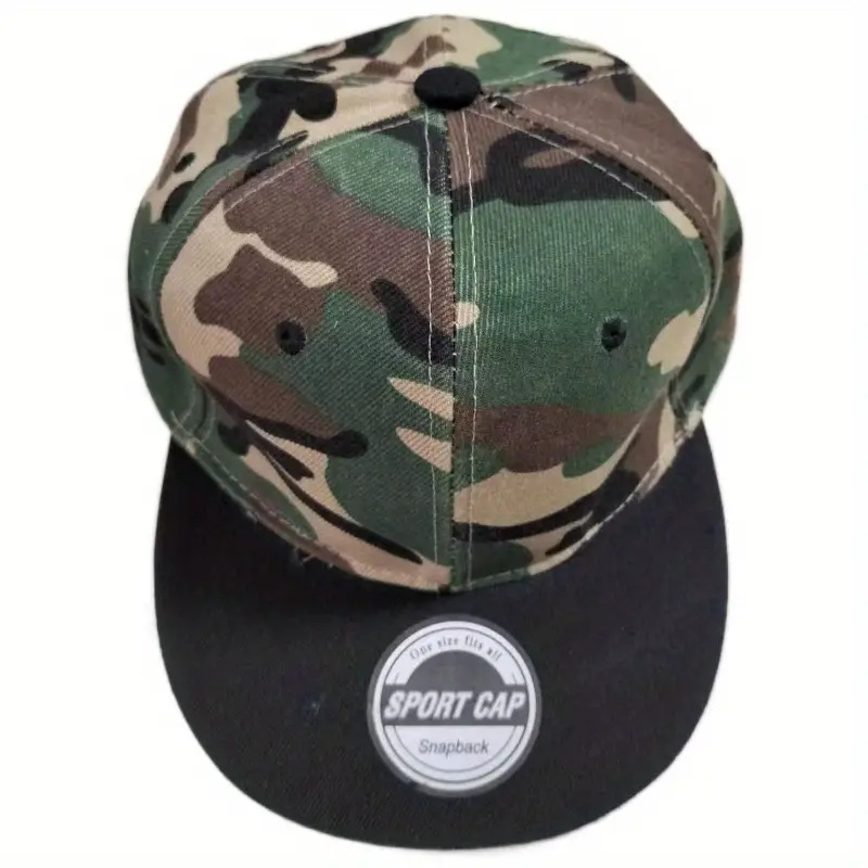 Camouflage Flat Brim Baseball Cap Hip Hop Hat