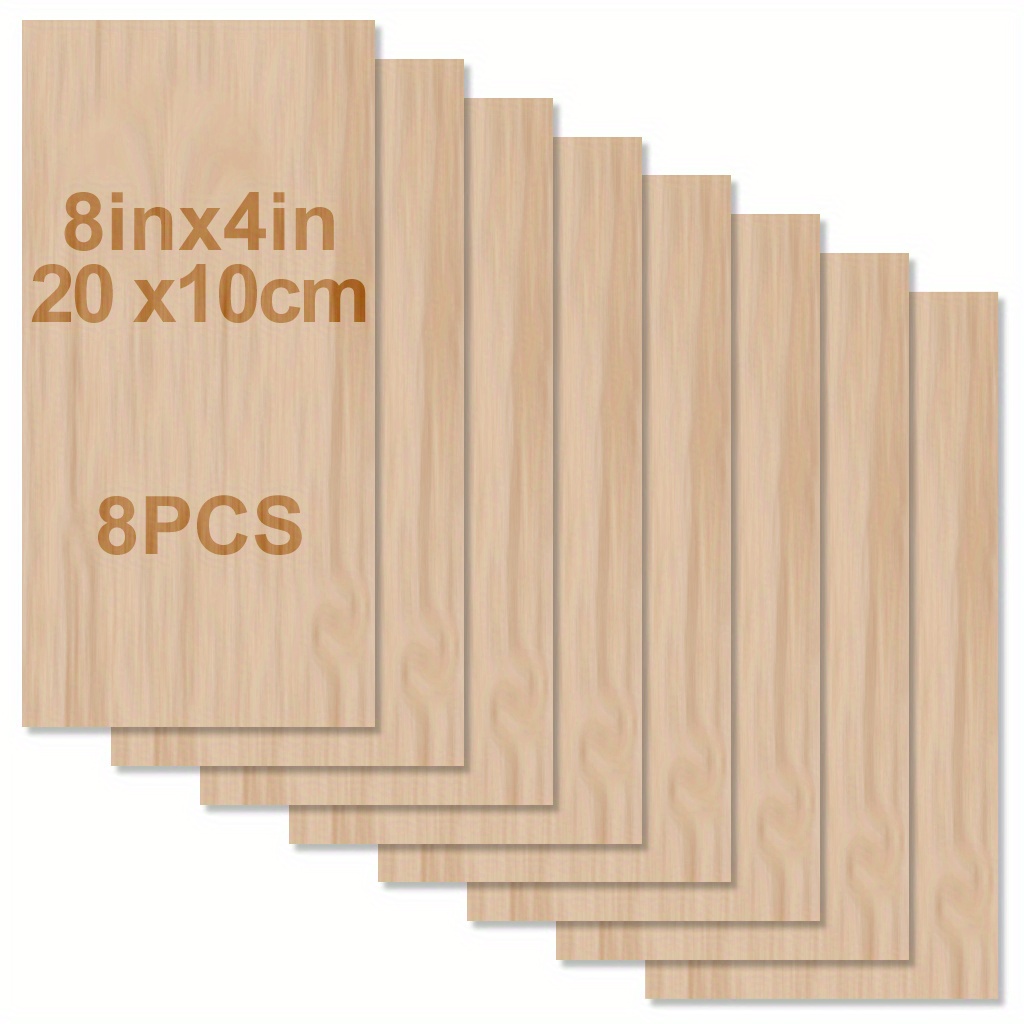 8 Packs Of 12-inch, 2mm Thick Craft Balsa Wood Sheets With Unfinished  Smooth Surface, Suitable For Laser Cutting, Wood Burning, Architecture  Model, Dyeing