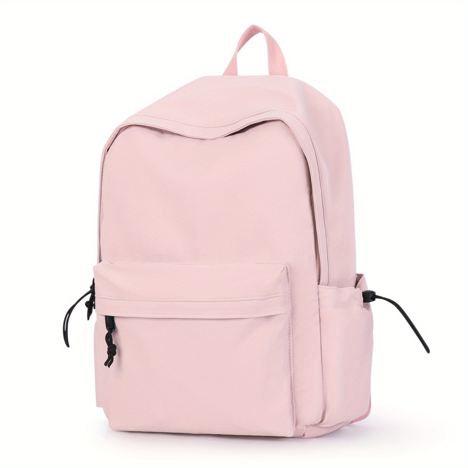 Solid Laptop Backpack Preppy Style Lightweight Travel Bookbag