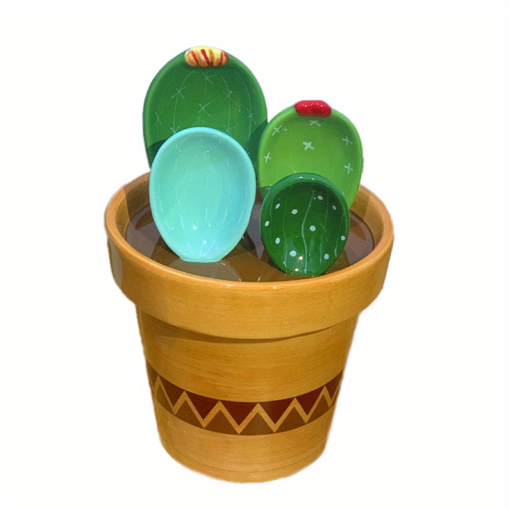 Ceramic Cactus Measuring Spoons set and Cups, Cute Measuring Colorful  Kitchen