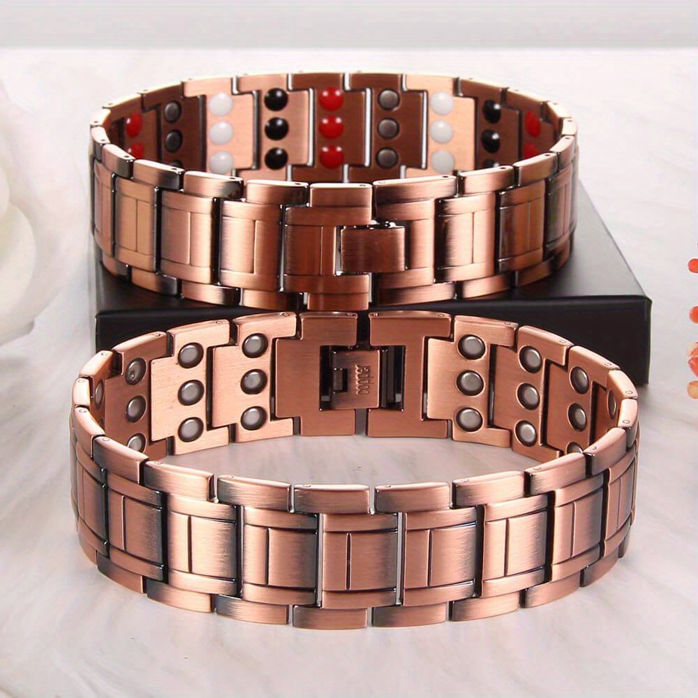 3x Strength Copper Bracelets For Men pure Copper Magnetic - Temu