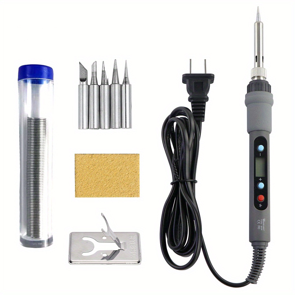 Soldering Iron Kit, 60W Soldering Iron with Interchangeable Iron Tips,  10-in-1 Adjustable Temperature Soldering Welding Iron Kit for any Hobby