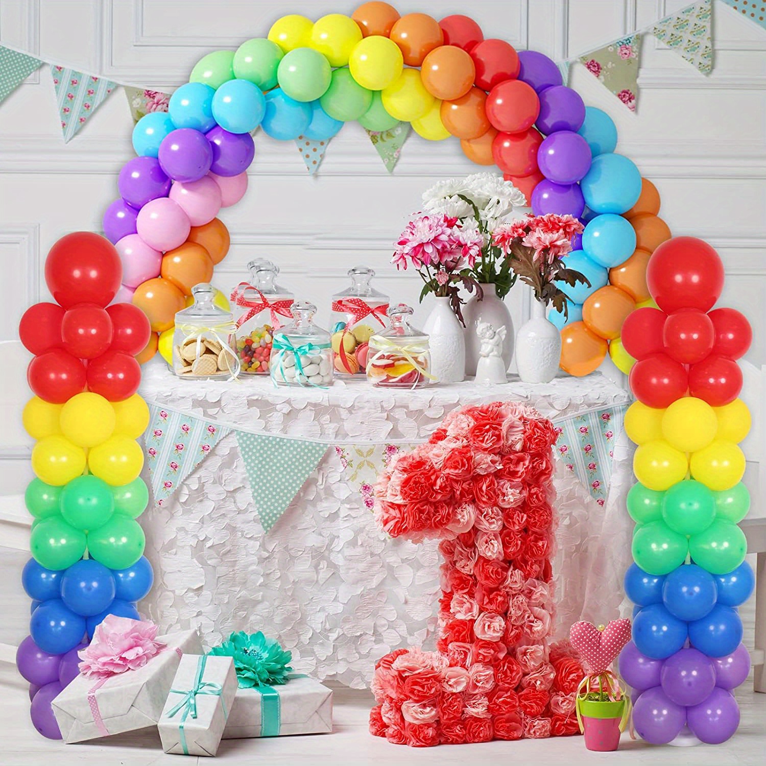 GIFTEXPRESS Soporte para globos, 12 juegos de palos de globo de 17 pulgadas  con bases para fiesta de cumpleaños, boda, baby shower, aniversario