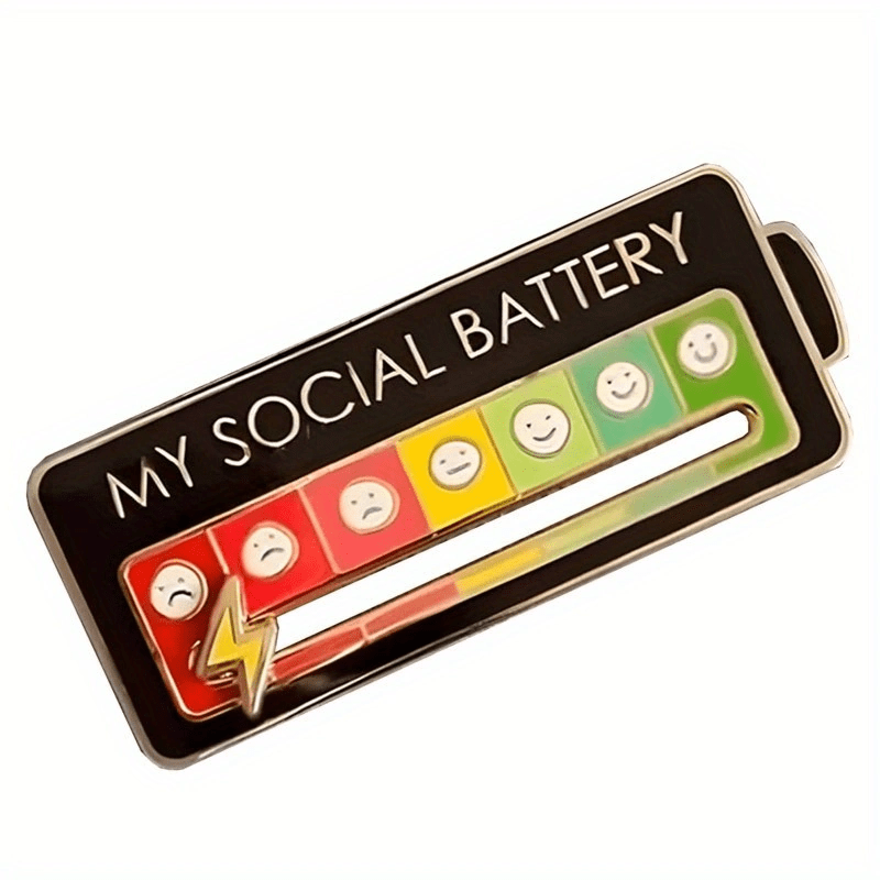 MKYOKO Social Battery Pin, A Week Sentiment Lapel Pin Slider with Point,  Interactive Mood Lapel Pin, Aesthetic Functional Lapel Pin Social Mood  Brooch for Clothing, 1 - Yahoo Shopping