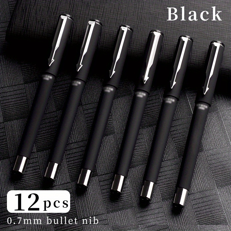 Rollerball Pen Bullet Tip 0.7mm 12 Pcs Titanium Steel Ballpoint Pen