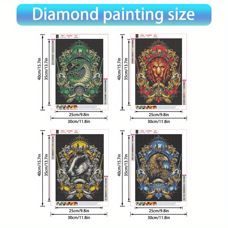 4 Sets Of Art Diamond Painting 5D DIY Animal Token Series Set Combination  Frameless Home Decorative Gift Painting 30 * 40cm / 11.8 * 15.7in
