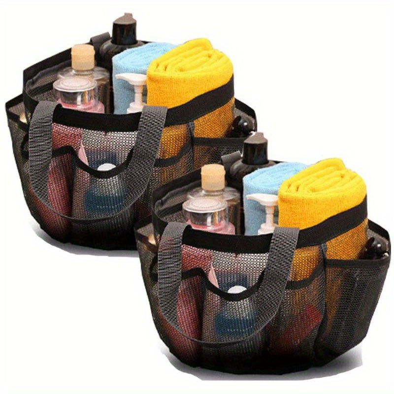 Yescom Portable Mesh Shower Caddy Tote 8 Pockets Bathroom Carry