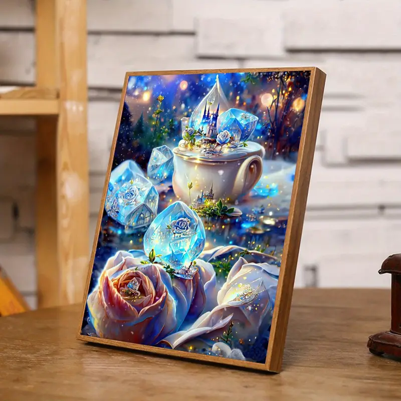 5d Diy Diamond Painting Dream Wonderland Flower Castle - Temu