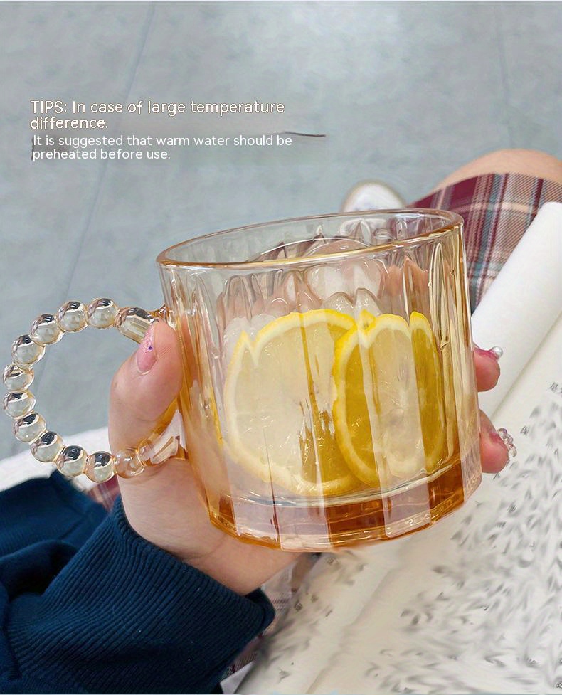 Vertical Texture Transparent Glass Cup Vertical Striped Glass Cup Latte  Coffee Cup Household Water Cup - Temu