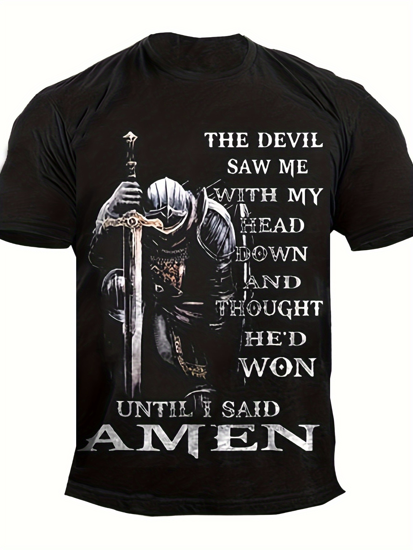 Men's Said Amen 3d Print Tee Temple Knight T Shirt Short - Temu